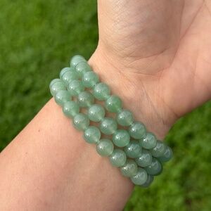 Crystal Beaded Bracelet Green Aventurine